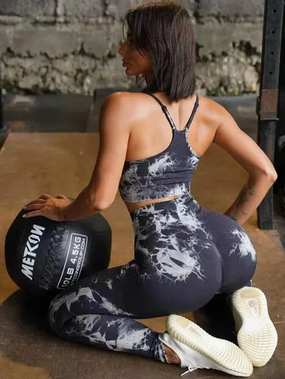 Women Tracksuit Fitness Set Bra and High Waist Leggings