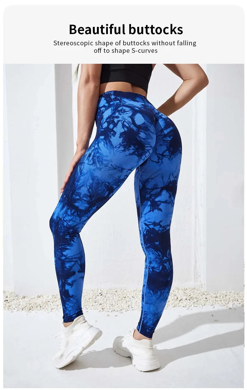 Dye Fitness Leggings Women High Waist Push Up