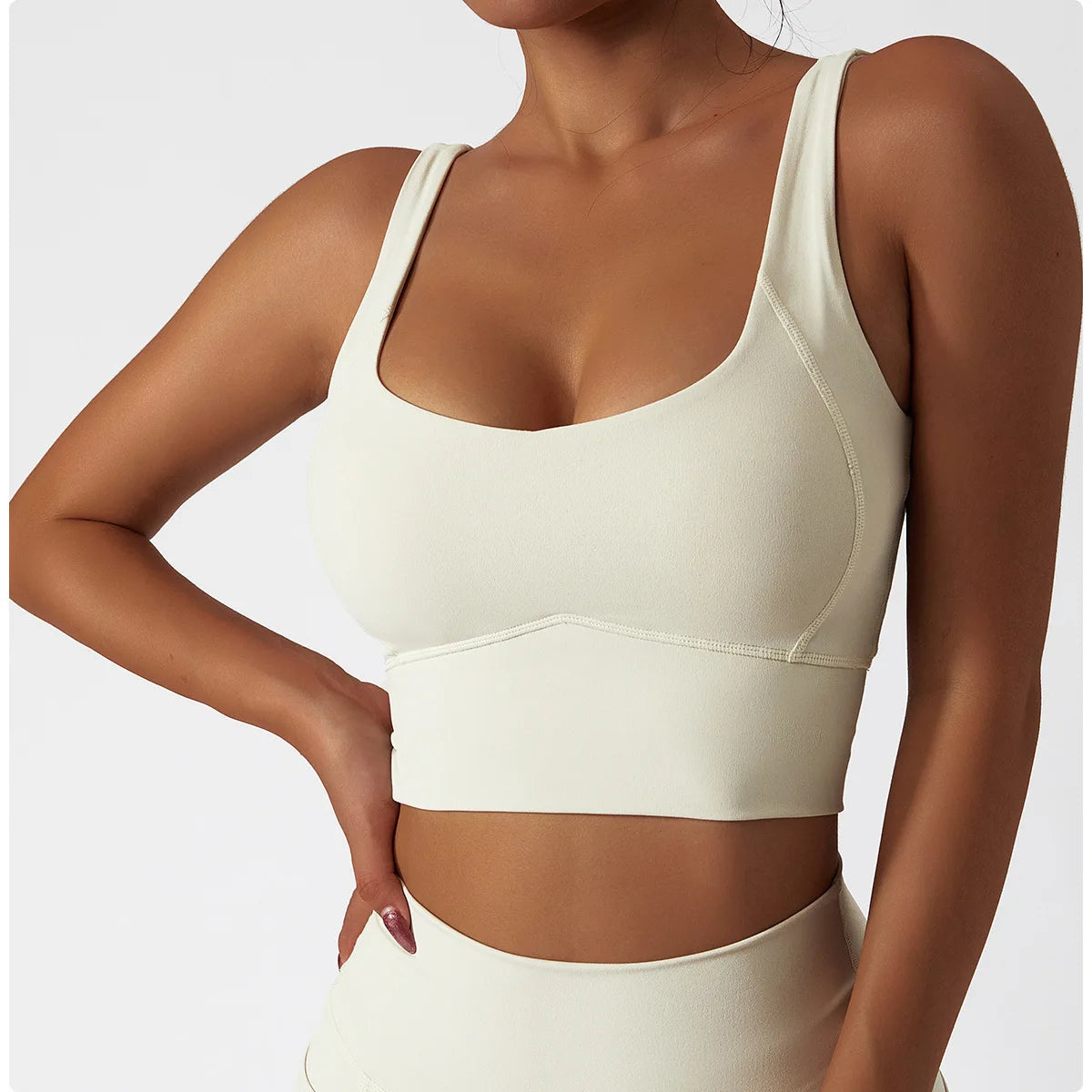 Workout Crop Top Yoga Shockproof With Chest Pad