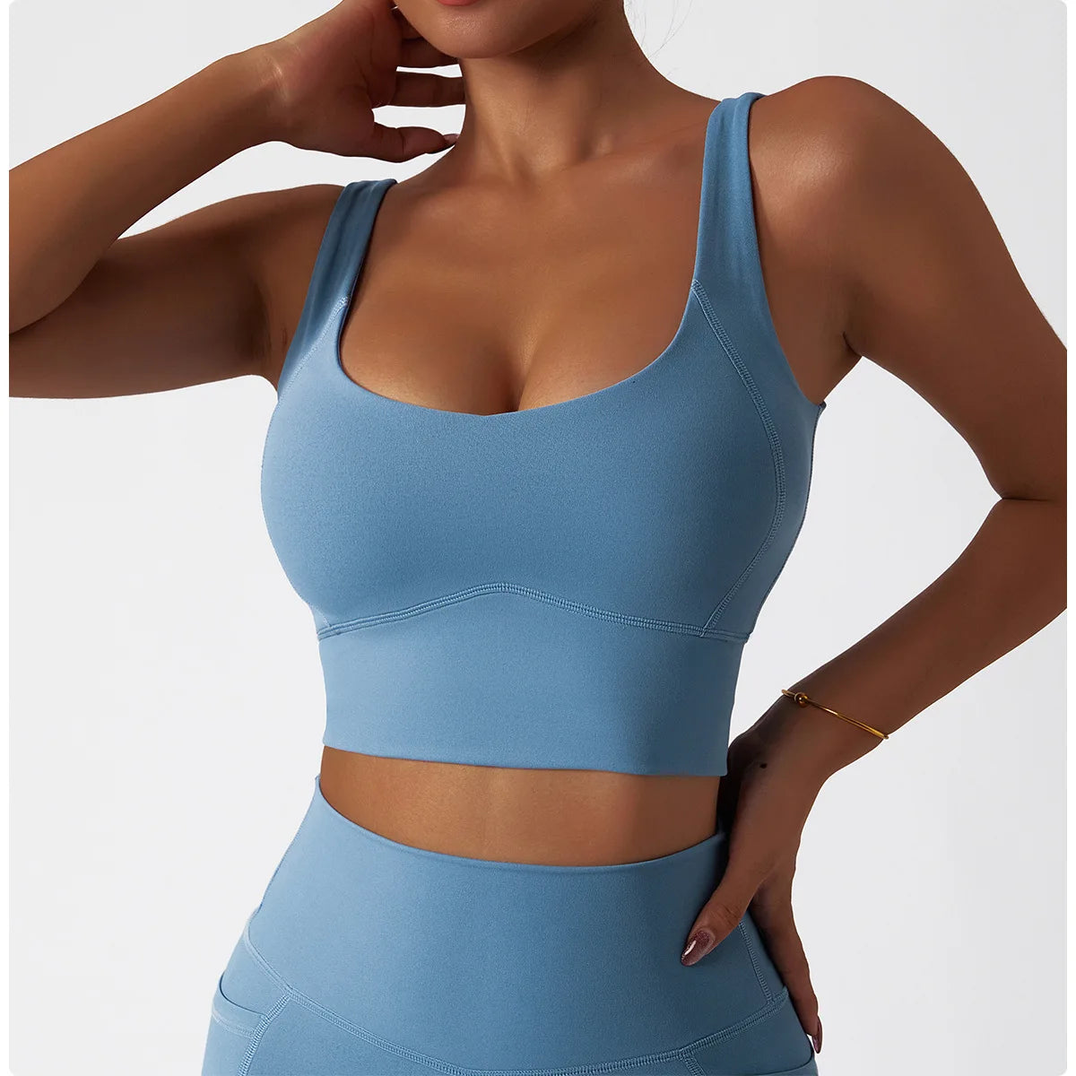 Workout Crop Top Yoga Shockproof With Chest Pad