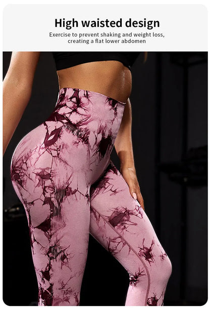 Dye Fitness Leggings Women High Waist Push Up