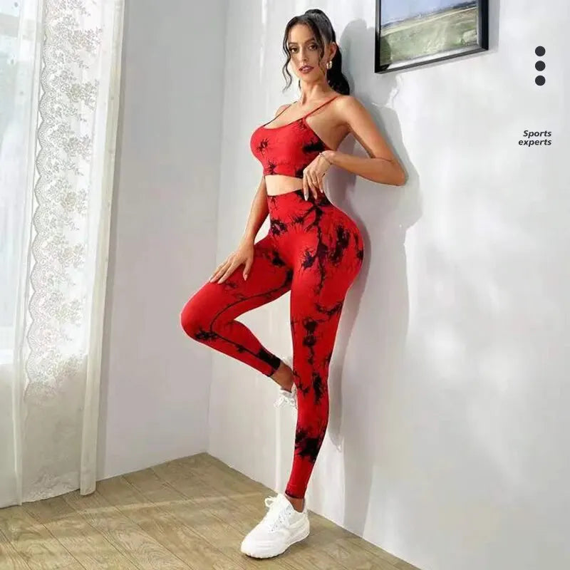 Women Tracksuit Fitness Set Bra and High Waist Leggings