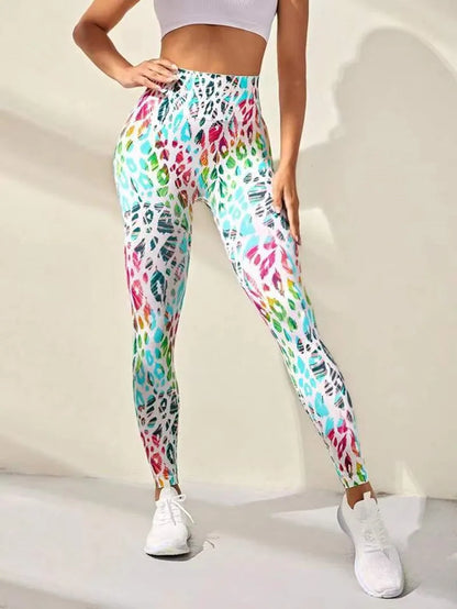 3D Print Dye Sports Calças Mulheres Cintura Aptidão Push Up Leggings