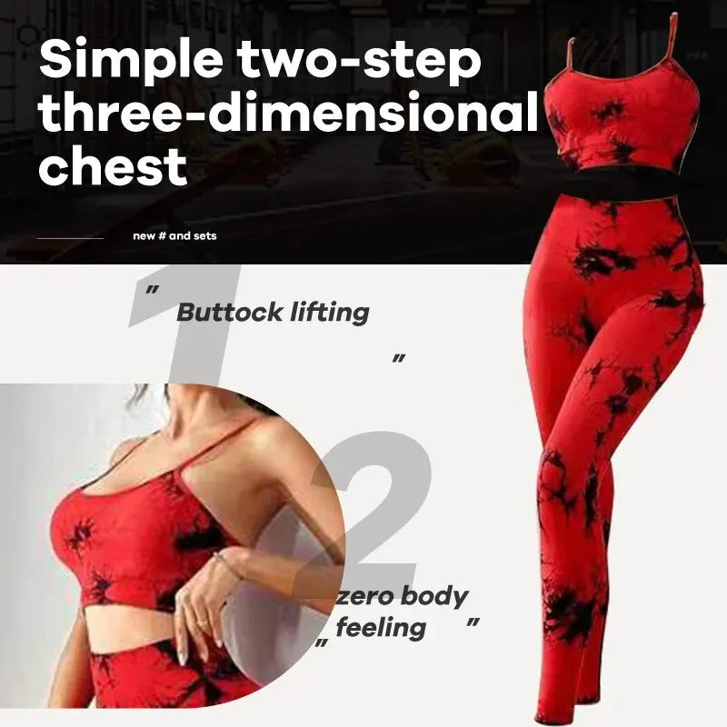 Women Tracksuit Fitness Set Bra and High Waist Leggings