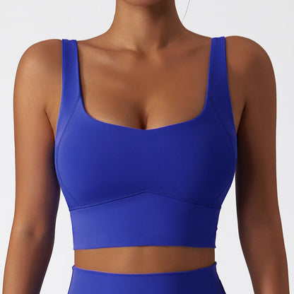 Workout Crop Top Yoga Shockproof With Chest Pad