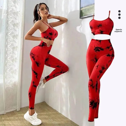 Women Tracksuit Fitness Set Bra and High Waist Leggings