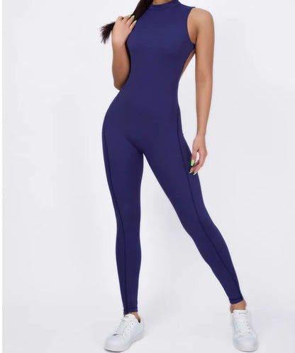 Yoga Sets Sleeveless pants Jumpsuit for Women with chest pad