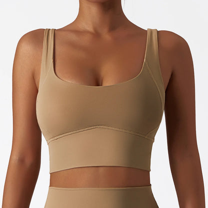 Workout Crop Top Yoga Shockproof With Chest Pad